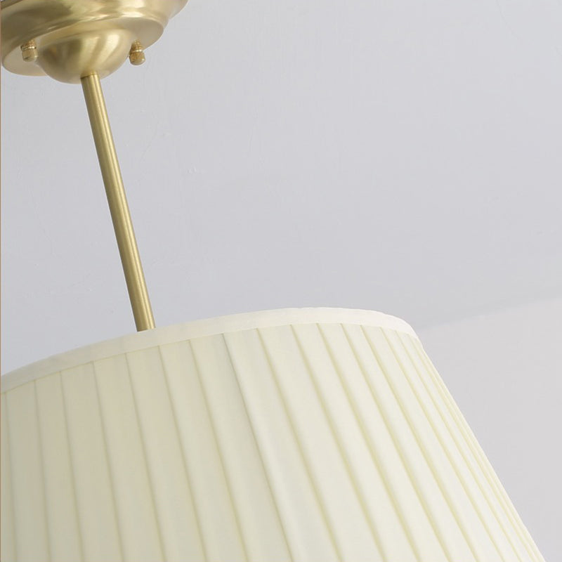 Chandelier Lighting Fixture Minimalist-Style Metal Pleated Lampshade Ceiling Pendant Light for Bedroom