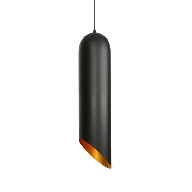 Métal de style post-moderne Lumière suspendue à 1 Light Frosted Black Bedroom Pendant avec 39,3 "Fil de suspension réglable