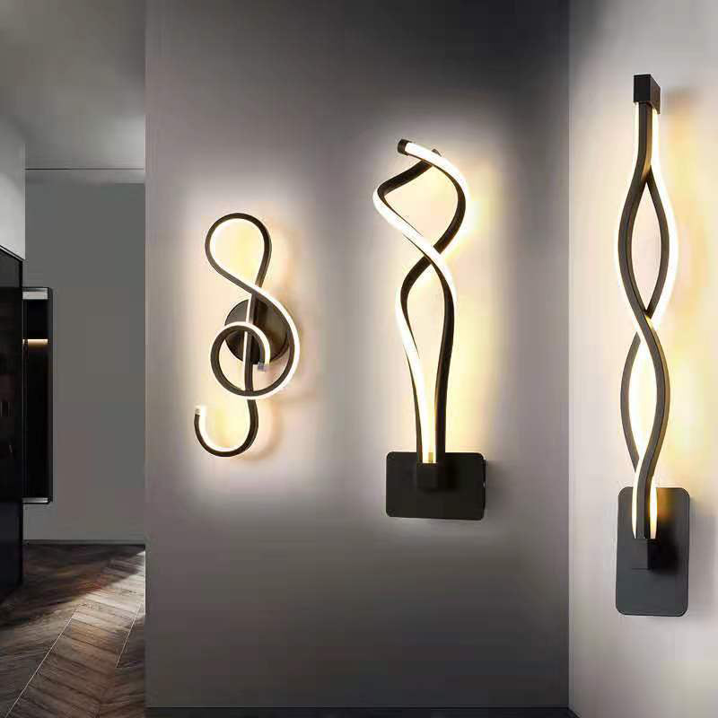 Modern Minimalist Style Linear Wall Mounted Light Fixture Acrylic Wall Sconces for Living Room