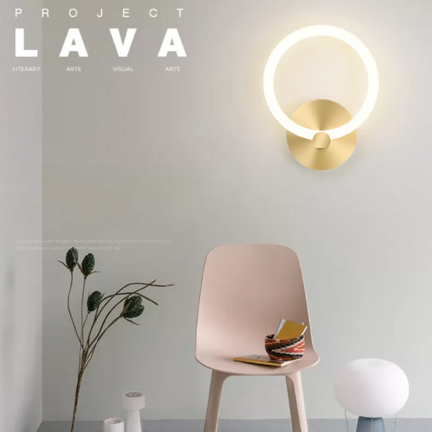 Gold Led Wall Sconce Lighting Modern Style Acrylic Ultra-thin Wall Light for Bedroom Living Room
