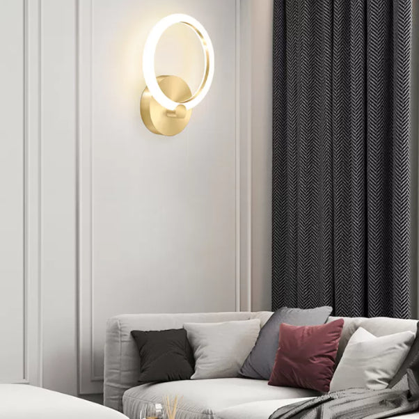 Gold Led Wall Sconce Lighting Modern Style Acrylic Ultra-thin Wall Light for Bedroom Living Room