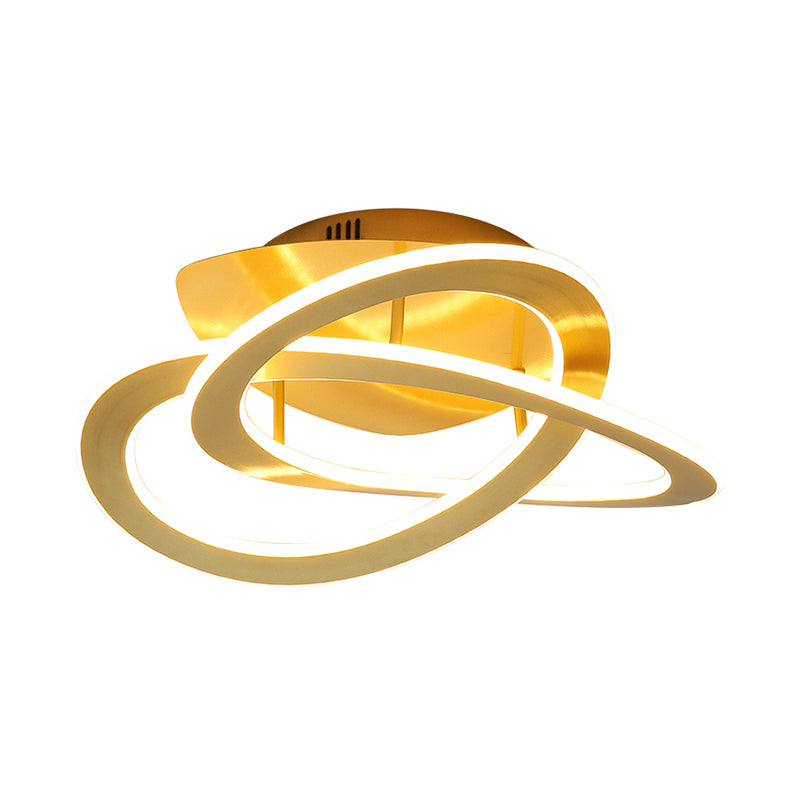 21,5 "/29.5" W Iluminación de techo de dormitorio LED Blanco/Oro de montaje de punto de montaje de luz con sombra acrílica de bucle en luz cálida/blanca