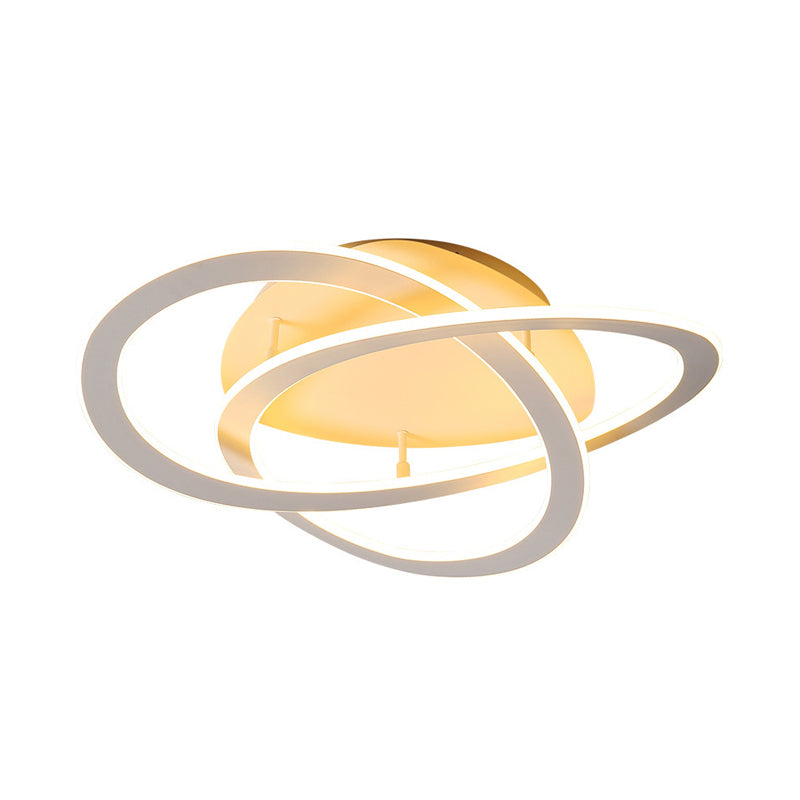 21,5 "/29.5" W Iluminación de techo de dormitorio LED Blanco/Oro de montaje de punto de montaje de luz con sombra acrílica de bucle en luz cálida/blanca