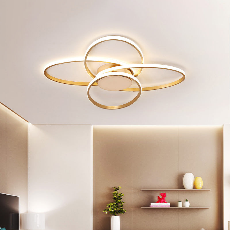 Goud Overlappende Plafond Licht Nordic LED Acryl Flush Mount Lamp voor Woonkamer