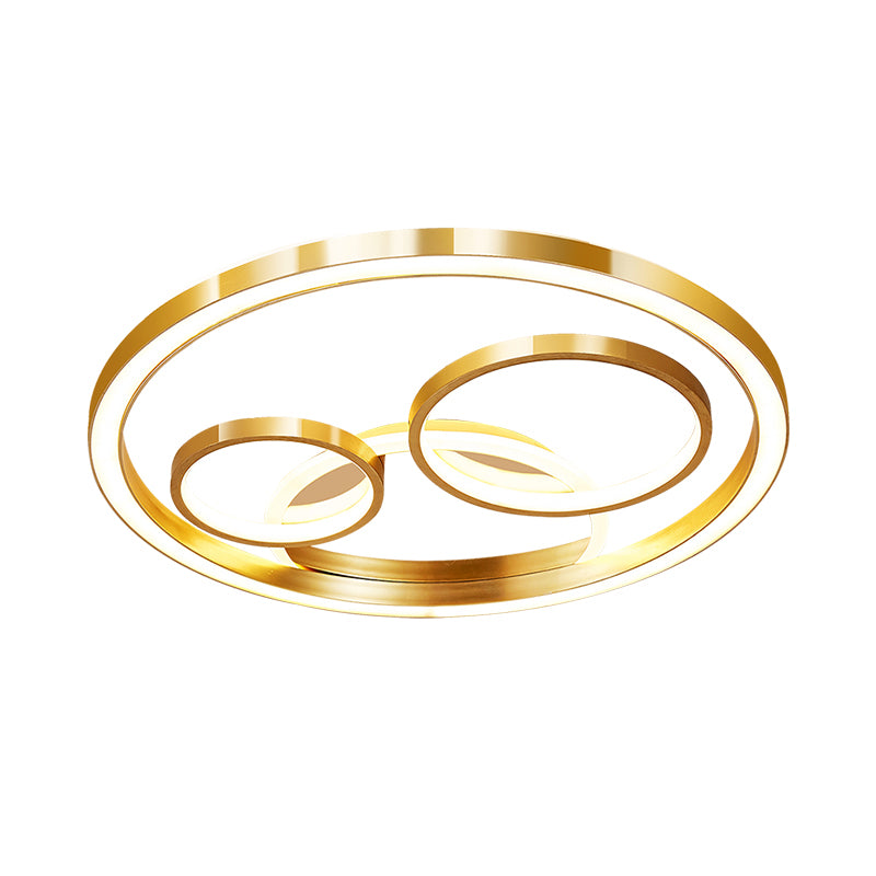 18"/23.5" W Round Acrylic Ceiling Mounted Fixture Modern LED Gold Flush Mount Spotlight