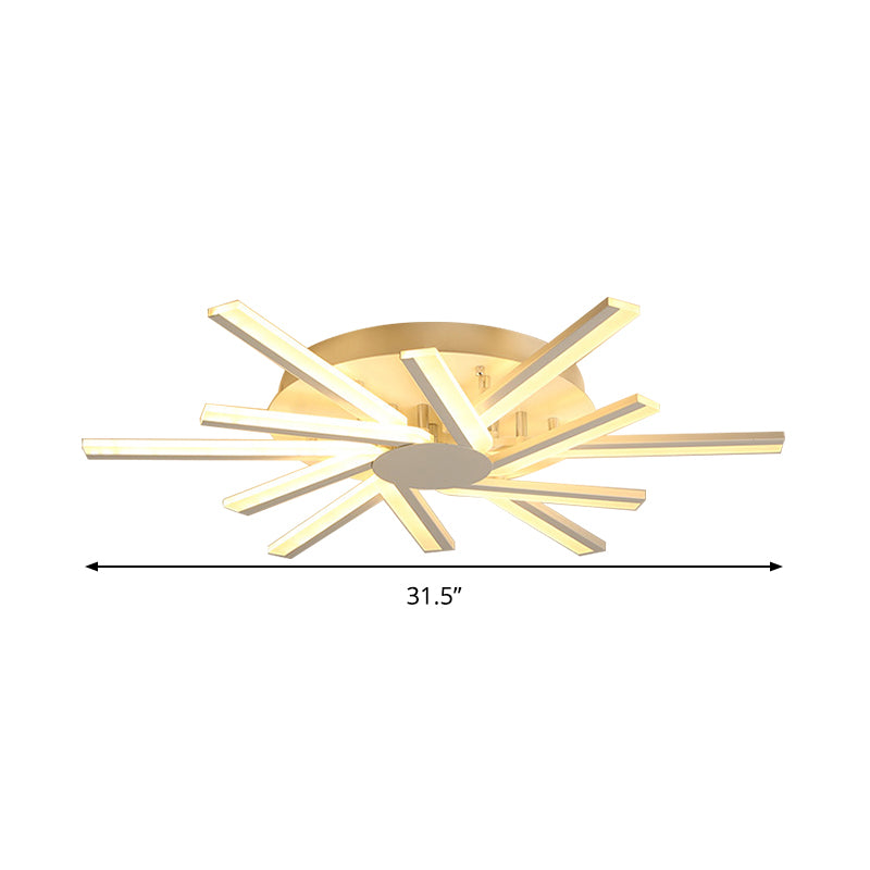 31.5"/39" W LED Living Room Ceiling Mounted Light White Semi Flush Light Fixture with Spiral Acrylic Shade in Warm/White Light