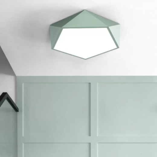 Plafonnier encastré pentagone nordique en métal LED pour chambre à coucher