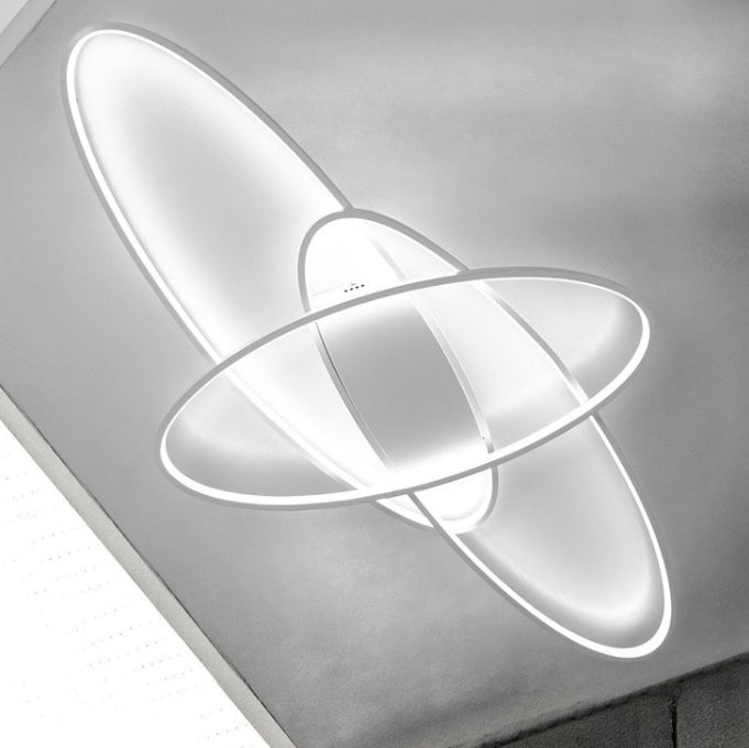 ANELLO OVALE SEMI FLUSH MONTURE LAMINE DEL MOTORE MODERIFICIO SIMPLICITÀ ALLUMINIO LARMINE DEL BACCHI