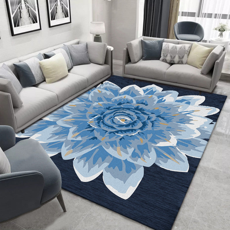 Multicolor Modern Area Carpet Polyester Floral Ink Printing Indoor Rug Easy Care Carpet for Living Room