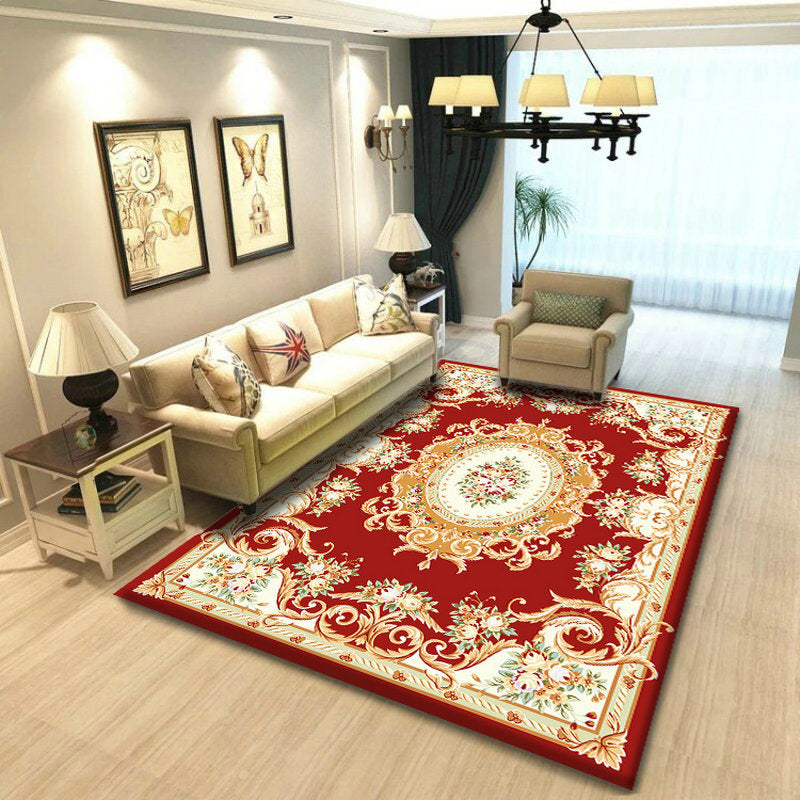 Wunderschöner klassischer Indoor-Teppich mehrfarbiger Blumen-Designbereich Teppich Polyester Nicht-Schlupf-Backing-Teppich für Wohnkultur
