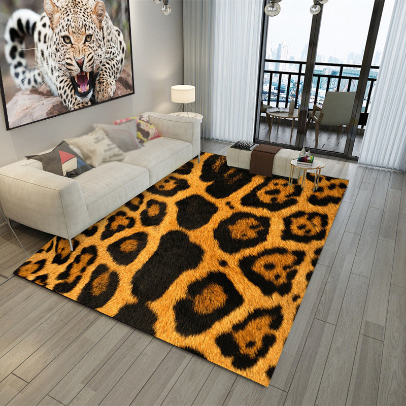 Orange Tone Home Decoration Carpet Bionic Animals Texture Printed Area Rug Polyester with Non-Slip Backing Rug