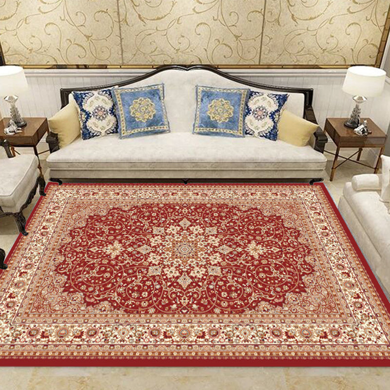 Alfombra de rectángulo estampado floral encabalado Shabby alfombra de poliéster elegante alfombra lavable para la decoración del hogar