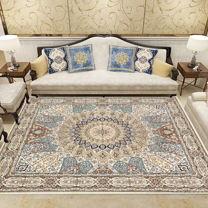 Alfombra de rectángulo estampado floral encabalado Shabby alfombra de poliéster elegante alfombra lavable para la decoración del hogar