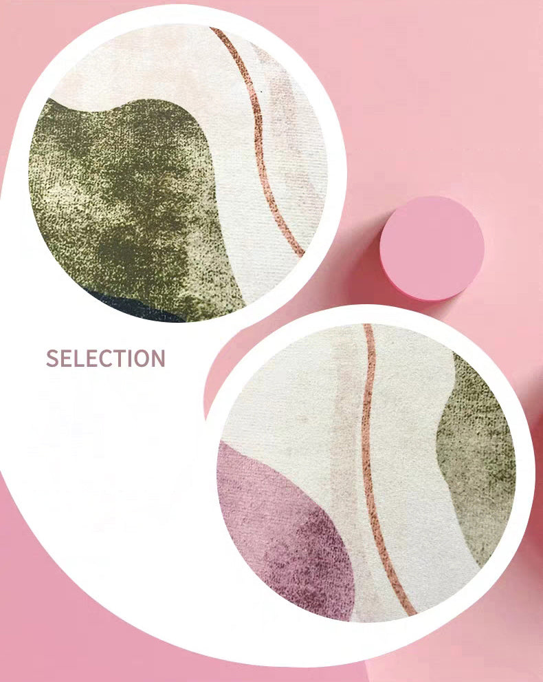 Brown Tone Modern Area Carpet Polyester Floral Pattern Indoor Rug Anti-Slip Backing Carpet for Living Room