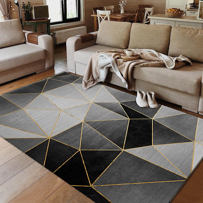 Mehrfarbiger kreativer Indoor-Teppich zeitgenössischer Grafikbereich Teppich Polyester Nicht-Schlupf-Backing Teppich für Wohnkultur