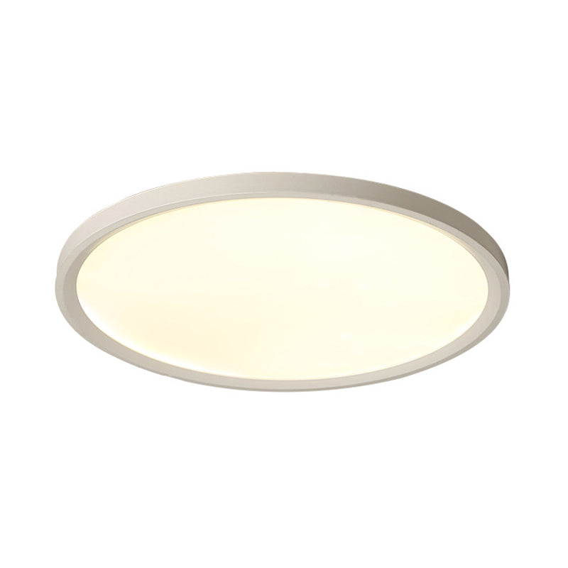 Minimalist White Disc Flush Light 16"/19.5"/23.5" Dia Super Thin Acrylic LED Ceiling Lamp in Warm/White Light/Remote Control Stepless Dimming