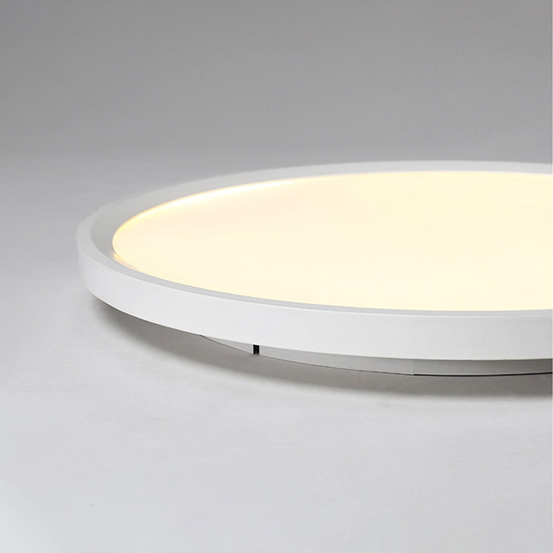 Minimalist White Disc Flush Light 16"/19.5"/23.5" Dia Super Thin Acrylic LED Ceiling Lamp in Warm/White Light/Remote Control Stepless Dimming