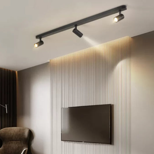 Minimalist Cylindrical Metal Track Spotlights Flush Ceiling Track Lighting for Foyer and Bedroom