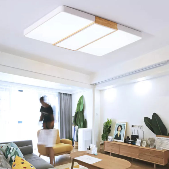 Colorblock rectangulaire encastré éclairage nordique acrylique salon LED plafonnier