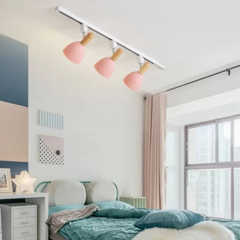 Nordische Schienenbeleuchtungs-Sets, moderner, minimalistischer Macaron-Stil, für Zuhause, Wohnzimmer, Hintergrund, Wand, kommerzielles Bekleidungsgeschäft, Ausstellungsraum, Spotlight