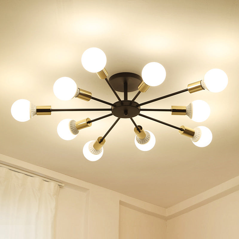 Wrought Iron Ceiling Light Modern Minimalist Home Dining Room Bedroom Study Aisle Creative Personality Industrial Style Lamps