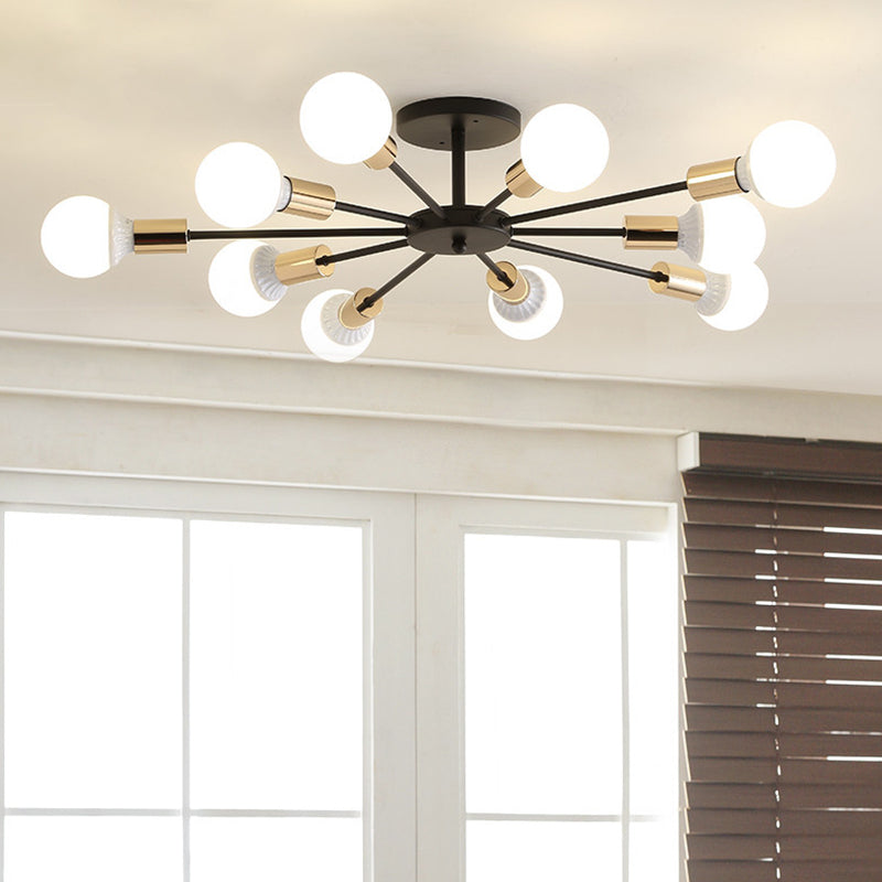 Wrought Iron Ceiling Light Modern Minimalist Home Dining Room Bedroom Study Aisle Creative Personality Industrial Style Lamps