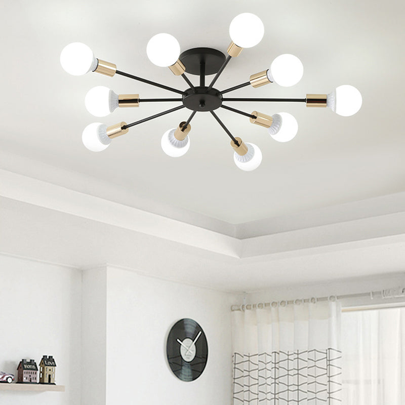 Wrought Iron Ceiling Light Modern Minimalist Home Dining Room Bedroom Study Aisle Creative Personality Industrial Style Lamps