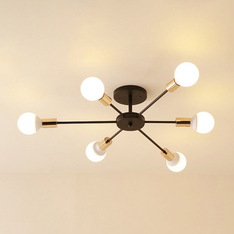 Wrought Iron Ceiling Light Modern Minimalist Home Dining Room Bedroom Study Aisle Creative Personality Industrial Style Lamps