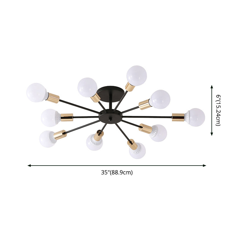 Wrought Iron Ceiling Light Modern Minimalist Home Dining Room Bedroom Study Aisle Creative Personality Industrial Style Lamps