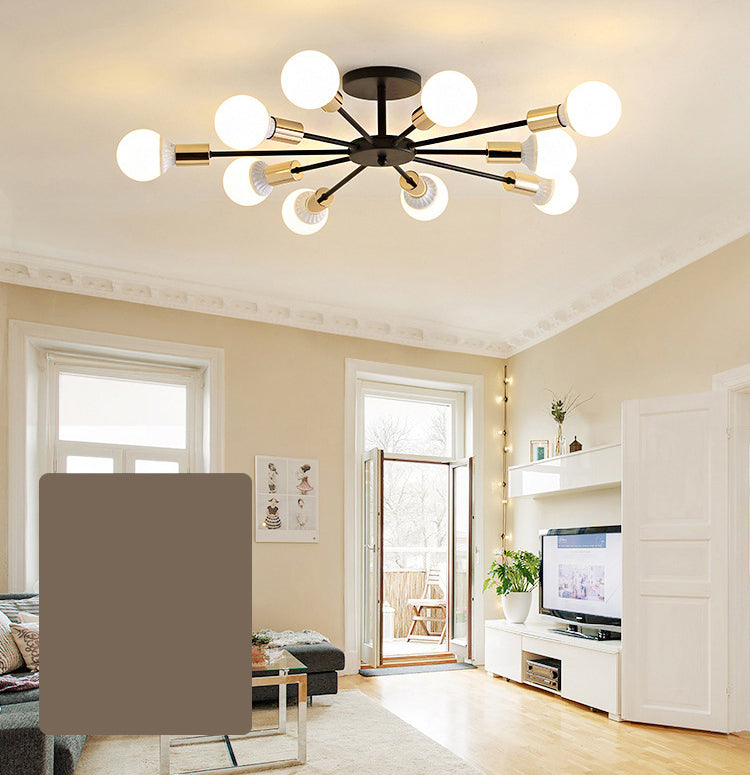 Wrought Iron Ceiling Light Modern Minimalist Home Dining Room Bedroom Study Aisle Creative Personality Industrial Style Lamps