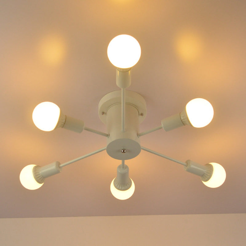 Sputnik Design Semi Flush Mount Lighting Minimalistic Metal Semi Flush Ceiling Light