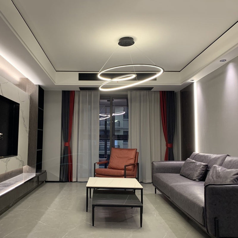 Lumo a spirale a spirale minimalista a spirale a sospensione a soffitto in alluminio per il ristorante