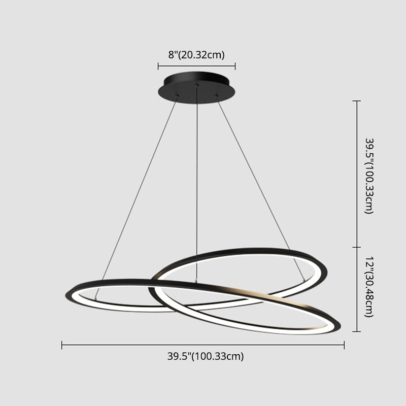 Lumo a spirale a spirale minimalista a spirale a sospensione a soffitto in alluminio per il ristorante