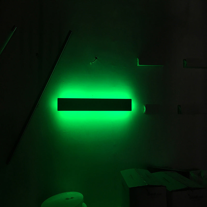 Black Rectangular Metal RGB Wall Lamp Modern Style Ambiance Decorative LED Wall Sconce for Bedroom Living Room