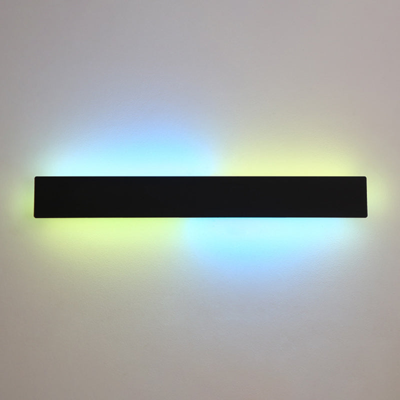 Black Rectangular Metal RGB Wall Lamp Modern Style Ambiance Decorative LED Wall Sconce for Bedroom Living Room