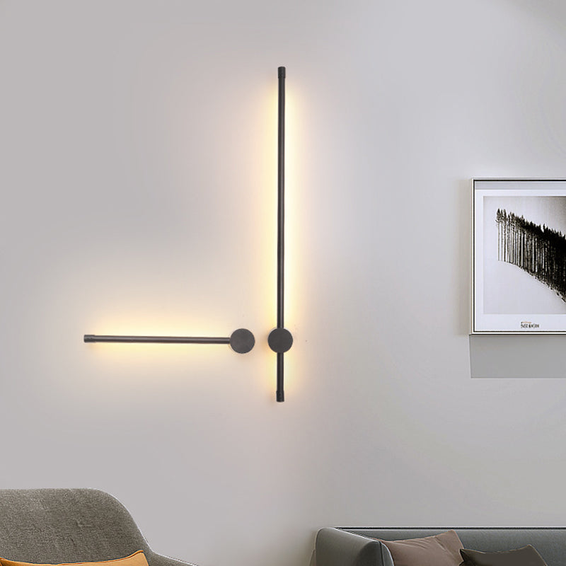 Control remoto RGB Luz de la plataforma Moderna Moderna larga Lámpara de pared LED decorativa de ambiente en negro