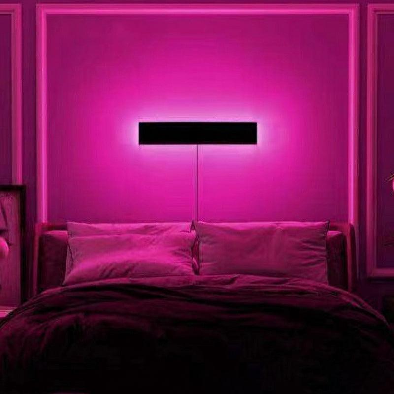 Rechthoekige moderne eenvoud RGB Wall SCONCE 32 "brede ambiance decoratieve LED -wandlamp voor woonkamer slaapkamer