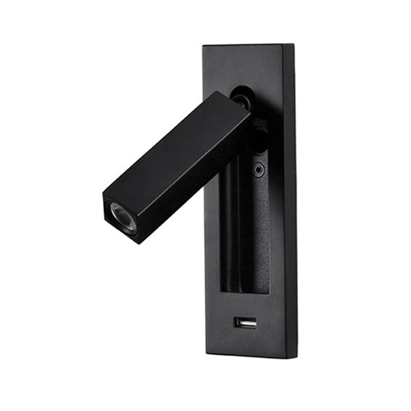 Schlafzimmer Flush-Mount LED Wandleuchter moderner Nachtleuchten mit rechteckig verstellbarem Scheinwerfer