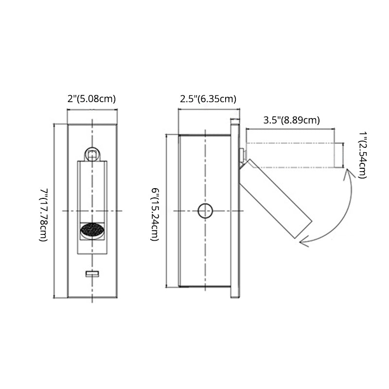Schlafzimmer Flush-Mount LED Wandleuchter moderner Nachtleuchten mit rechteckig verstellbarem Scheinwerfer