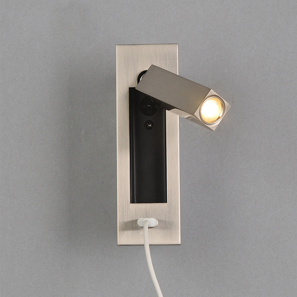Schlafzimmer Flush-Mount LED Wandleuchter moderner Nachtleuchten mit rechteckig verstellbarem Scheinwerfer