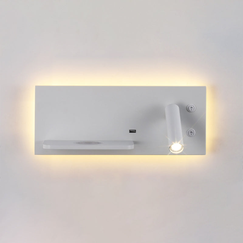 Hedendaagse eenvoud LED -leeslamp draadloos oplaadplankontwerp Bedmuurlicht met onafhankelijke schakelaar