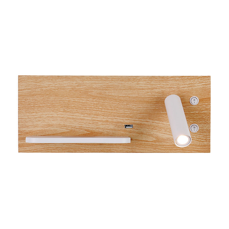 Hedendaagse eenvoud LED -leeslamp draadloos oplaadplankontwerp Bedmuurlicht met onafhankelijke schakelaar