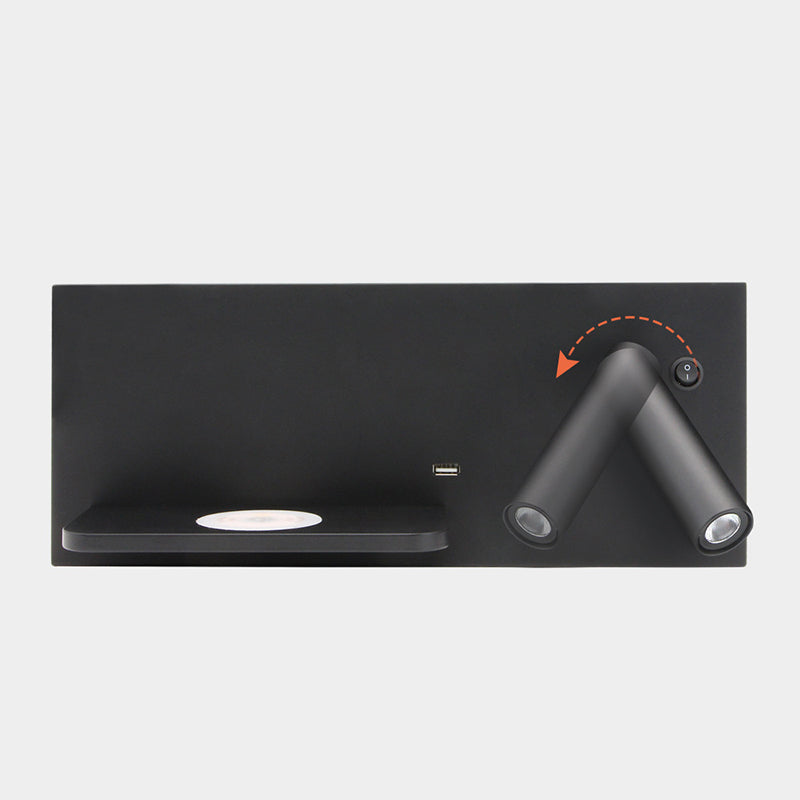 Hedendaagse eenvoud LED -leeslamp draadloos oplaadplankontwerp Bedmuurlicht met onafhankelijke schakelaar