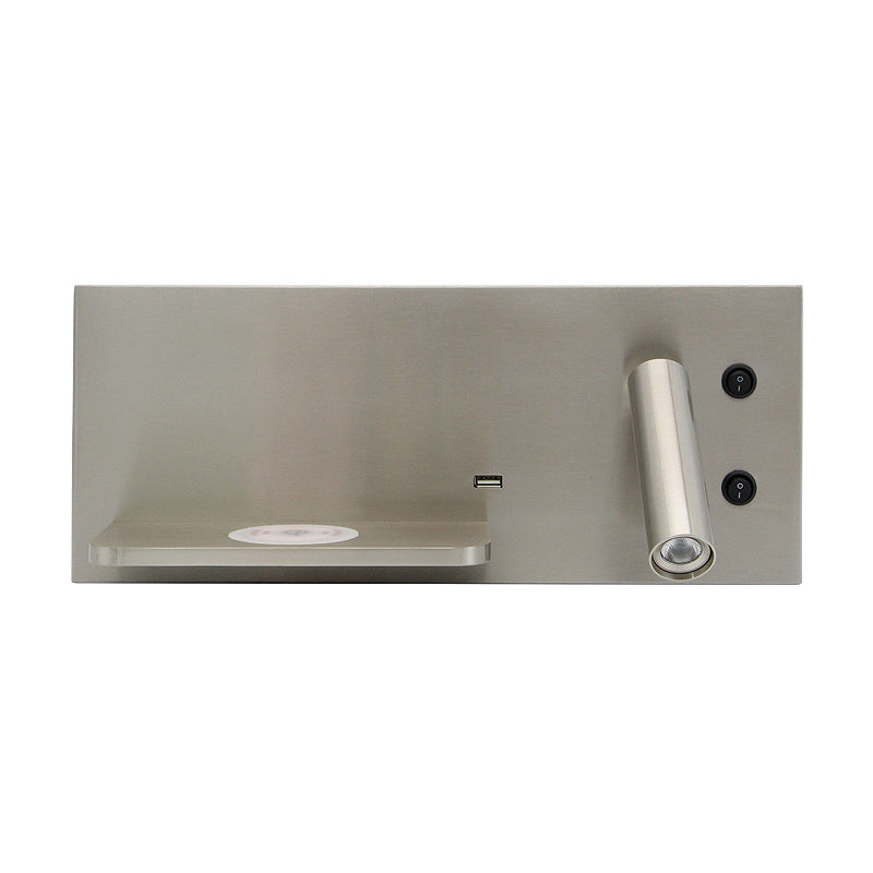 Hedendaagse eenvoud LED -leeslamp draadloos oplaadplankontwerp Bedmuurlicht met onafhankelijke schakelaar