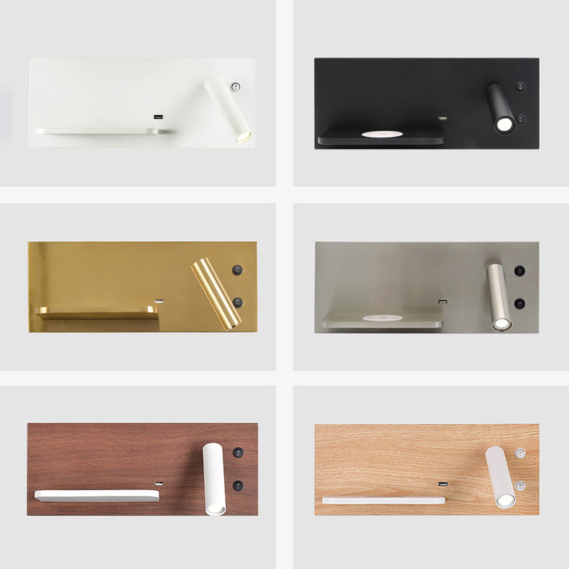 Hedendaagse eenvoud LED -leeslamp draadloos oplaadplankontwerp Bedmuurlicht met onafhankelijke schakelaar
