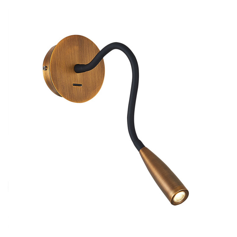 Adjustable Hose Design LED Wall Lamp Modern Style Aluminum Bedside Reading Light with Independent Switch