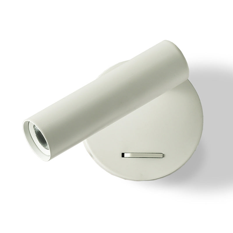 Angle Adjustable Mini LED Sconce Light Contemporary Minimalism Bedroom Lighting Fixture with Metal Round Base