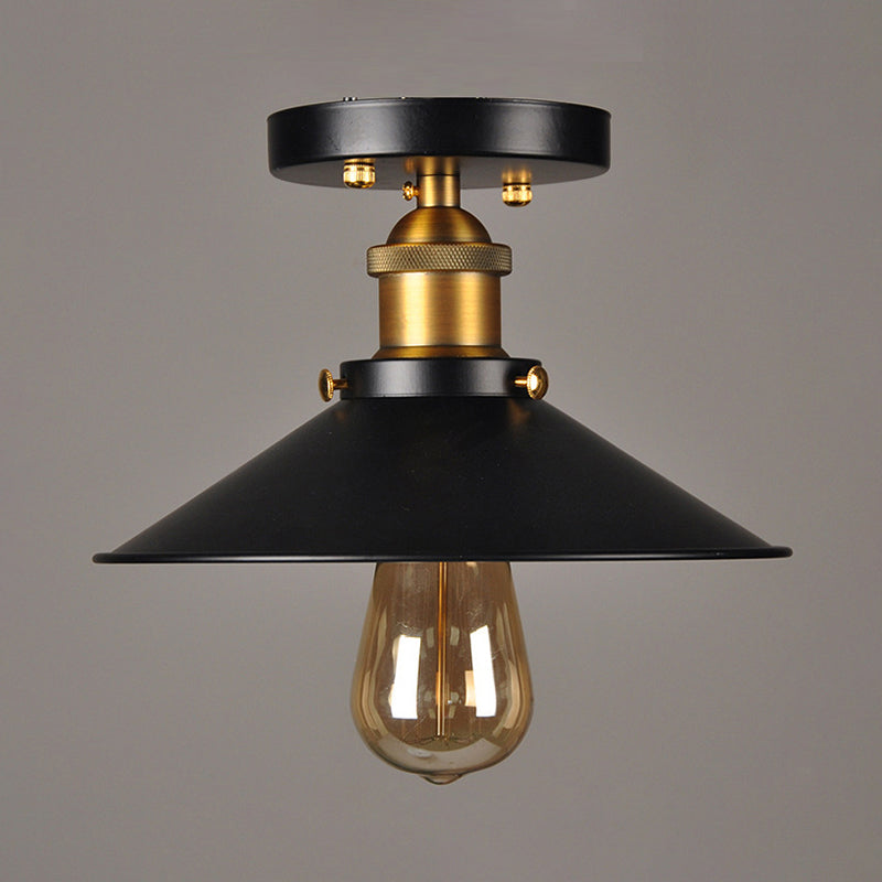 American Country Flush Mount Ceiling Light Retro Industrial Style Creative Bedroom Corridor Study Balcony Aisle Entrance Iron Lamps