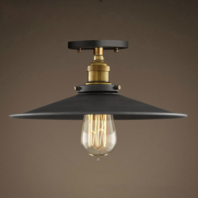 American Country Flush Mount Ceiling Light Retro Industrial Style Creative Bedroom Corridor Study Balcony Aisle Entrance Iron Lamps