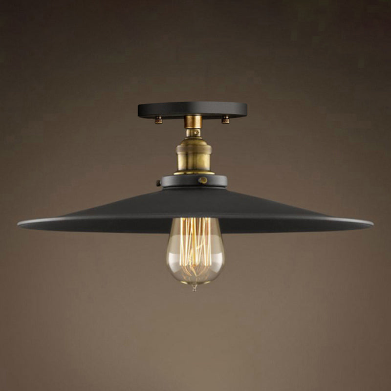 American Country Flush Mount Ceiling Light Retro Industrial Style Creative Bedroom Corridor Study Balcony Aisle Entrance Iron Lamps
